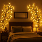 LED‑Slingertak met Warm Licht en Natuurlijke Sfeeraccenten
