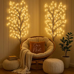 LED‑Slingertak met Warm Licht en Natuurlijke Sfeeraccenten