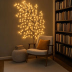 LED‑Slingertak met Warm Licht en Natuurlijke Sfeeraccenten