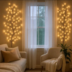 LED‑Slingertak met Warm Licht en Natuurlijke Sfeeraccenten