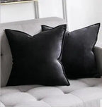 Kussenhoes Met Zachte Velours En Luxe Flanellen Rand