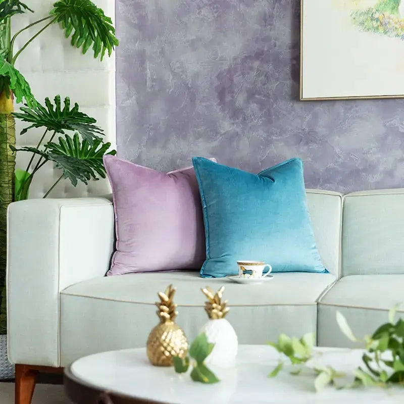 Kussenhoes Met Zachte Velours En Luxe Flanellen Rand