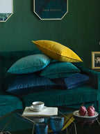 Kussenhoes Met Zachte Velours En Luxe Flanellen Rand