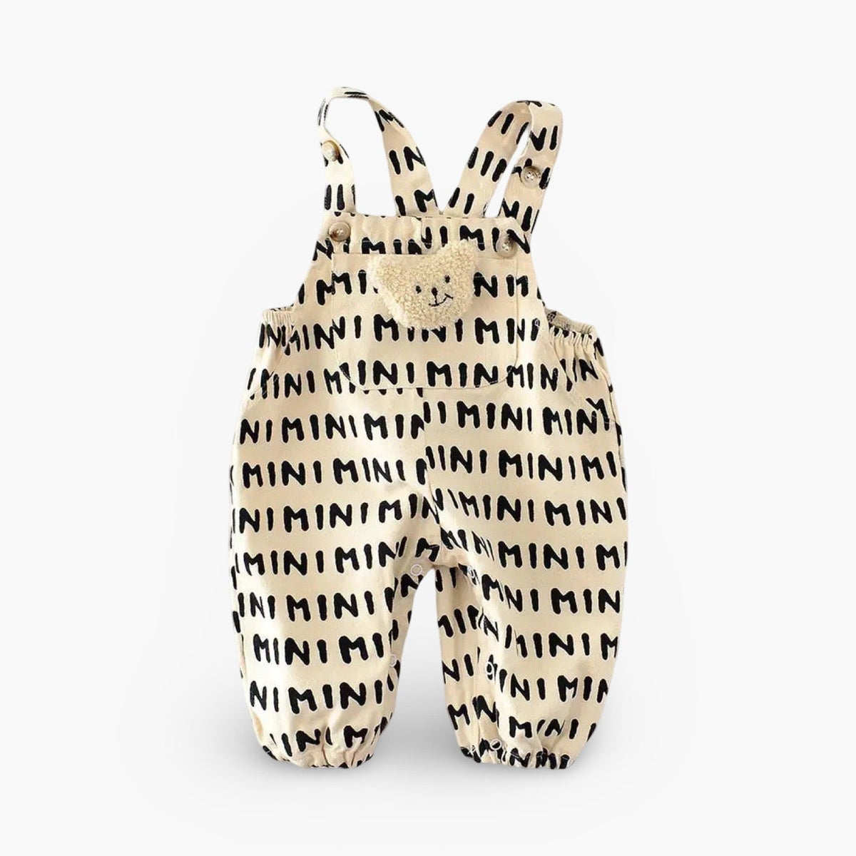 Gestreepte Baby Overall Met Beertjesdetail En Comfortabele Pasvorm