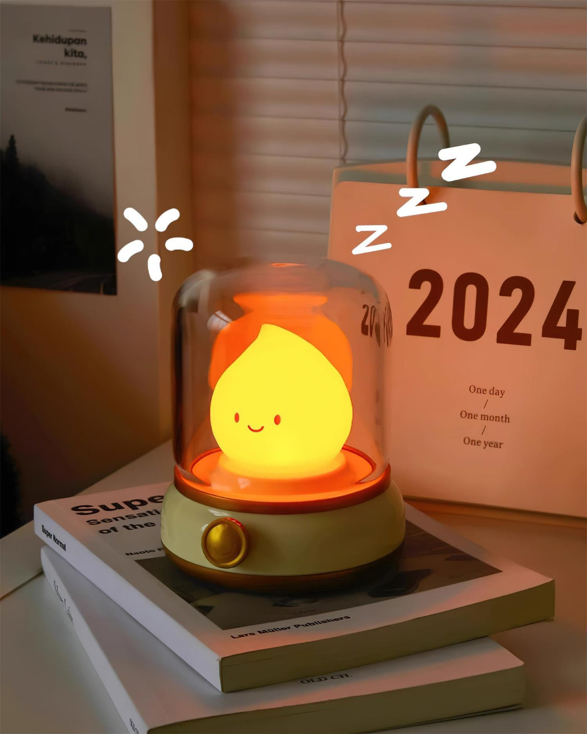Tafellamp Met Vlamgloed En Compact Ontwerp Voor Warme Sfeerlicht
