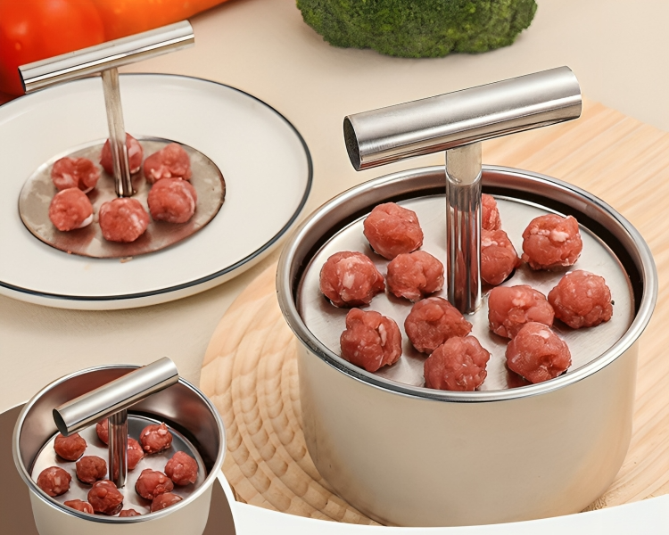 Roestvrijstalen Gehaktballenvormer voor Gelijkmatige en Snelle Portionering