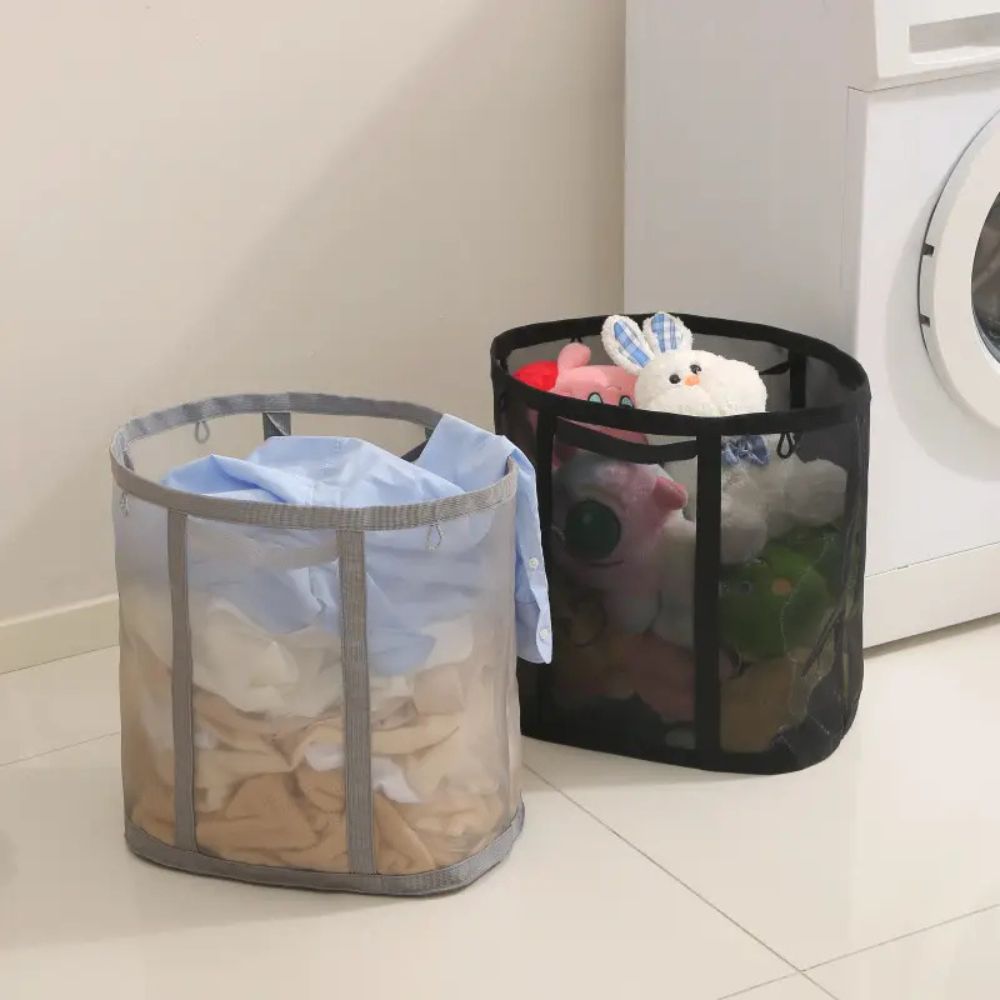 Opvouwbare Wasmand Van Mesh Voor Praktische Wasopslag