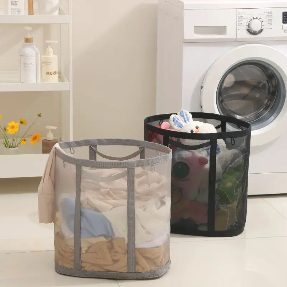 Opvouwbare Wasmand Van Mesh Voor Praktische Wasopslag