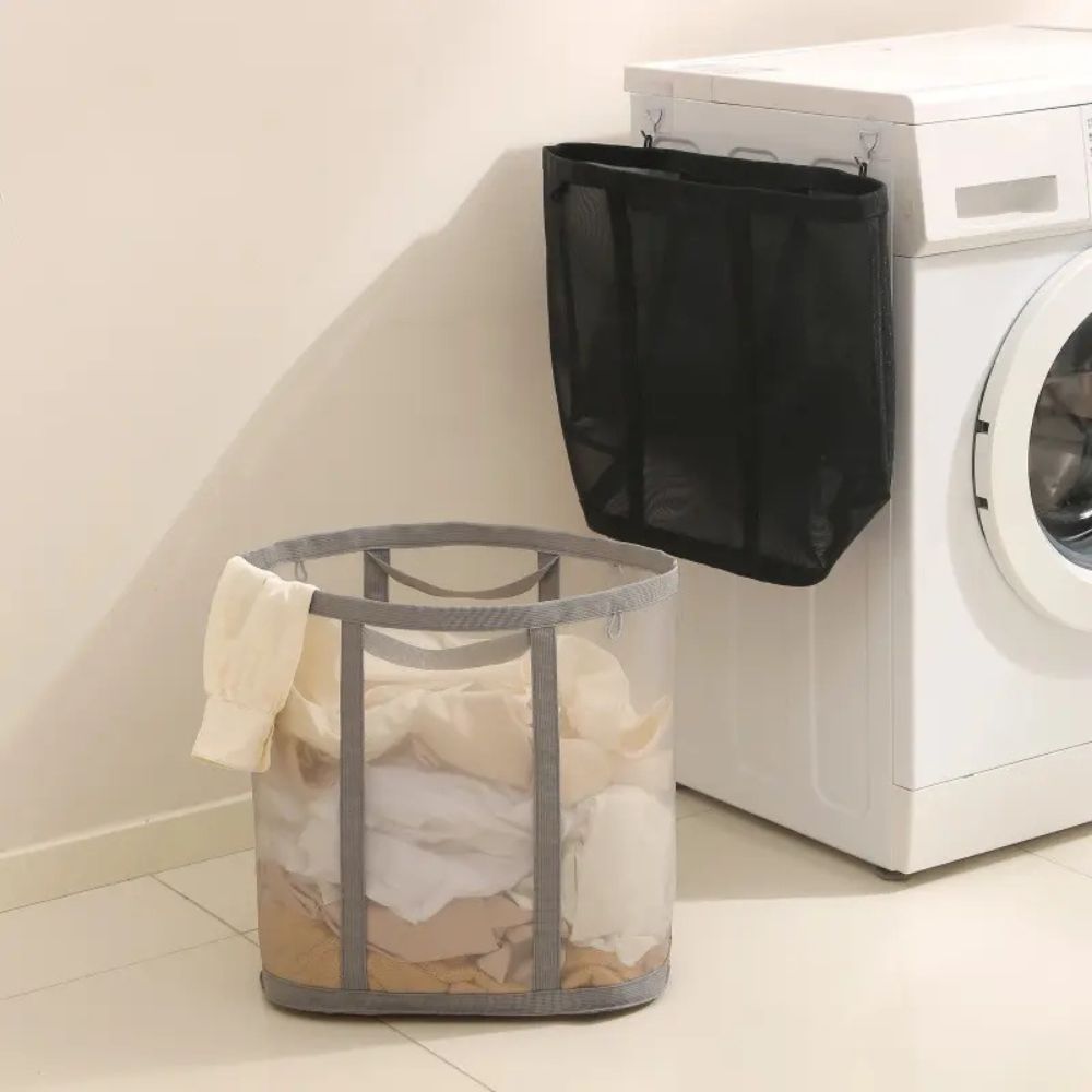 Opvouwbare Wasmand Van Mesh Voor Praktische Wasopslag