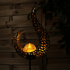 Solcel Tuinlamp Van Metaal Met Warm LED Licht En Automatische Schemerfunctie