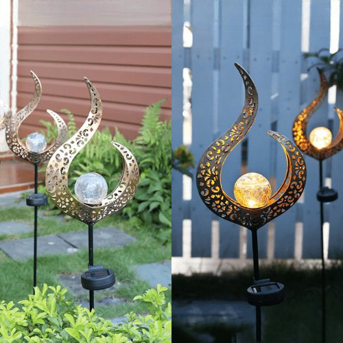 Solcel Tuinlamp Van Metaal Met Warm LED Licht En Automatische Schemerfunctie