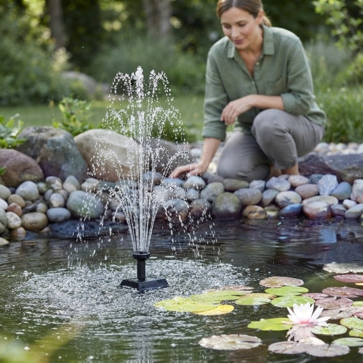 Fonteinpomp met Regelbare Waterstroom en Sproeikoppen voor de Vijver