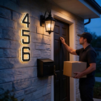 Verlicht Huisnummerbord met Zonne‑energie en Automatische LED‑inschakeling