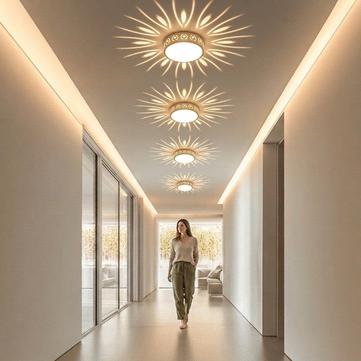 Plafondlamp met Kristalaccent en Straleneffect