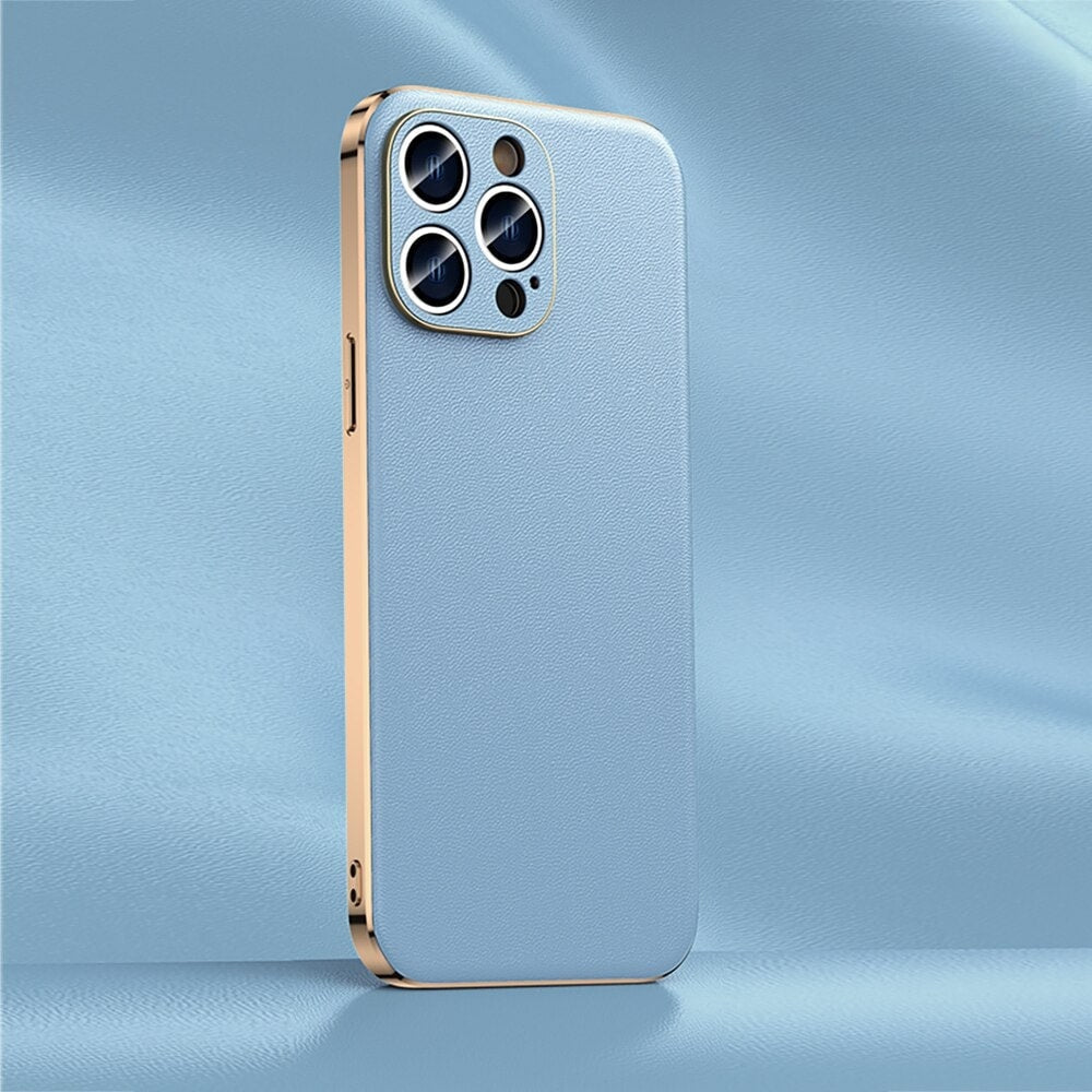 iPhone-hoesje van rundleer met verhoogde beschermranden