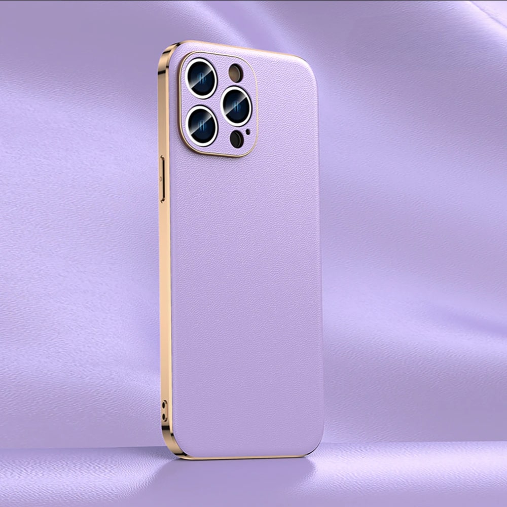 iPhone-hoesje van rundleer met verhoogde beschermranden