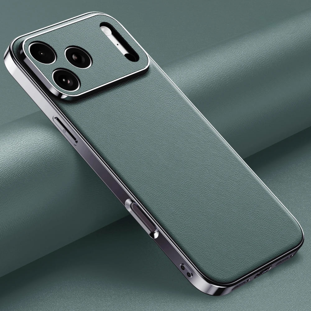 iPhone-hoesje van rundleer met verhoogde beschermranden