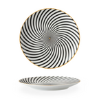 Porseleinen Dinerbord Met Geometrisch Ontwerp Voor Een Moderne Tafelsetting