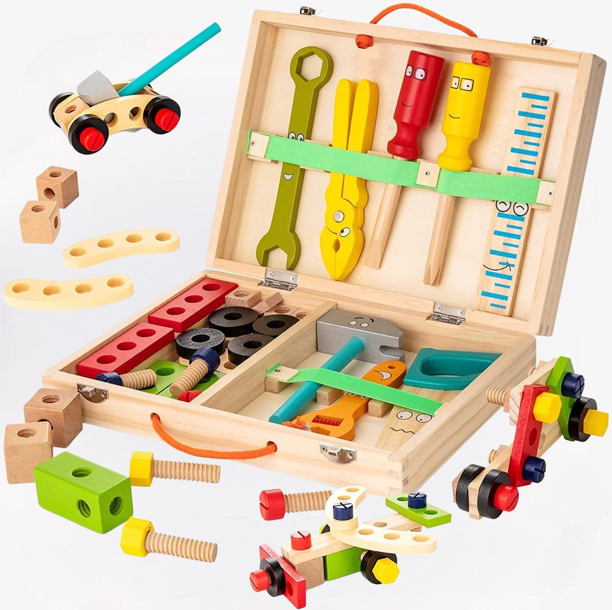 Montessori Gereedschapskist Van Hout Voor Creatief Bouw- En Speelplezier