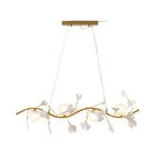 Lunaris Gingko Chandelier Met Sculpturale Glaselementen Voor Moderne Interieurs