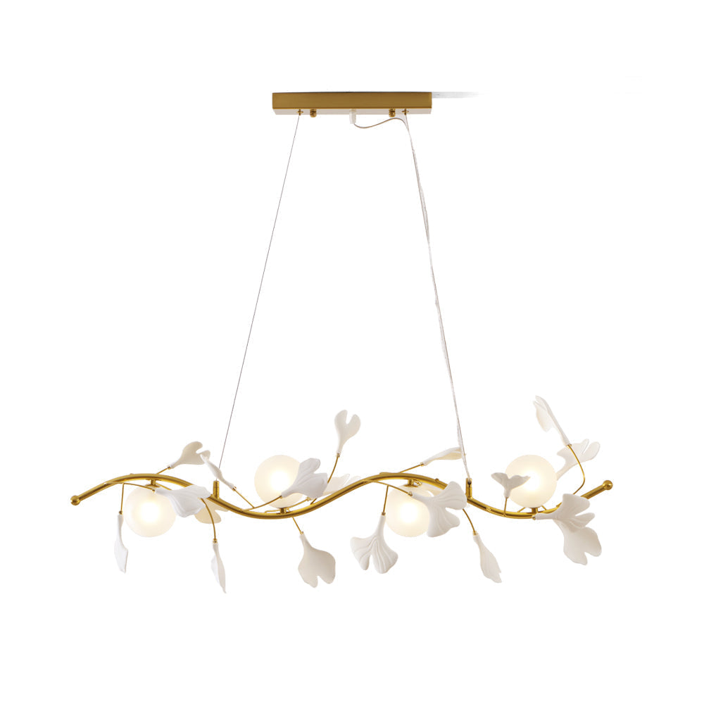 Lunaris Gingko Chandelier Met Sculpturale Glaselementen Voor Moderne Interieurs