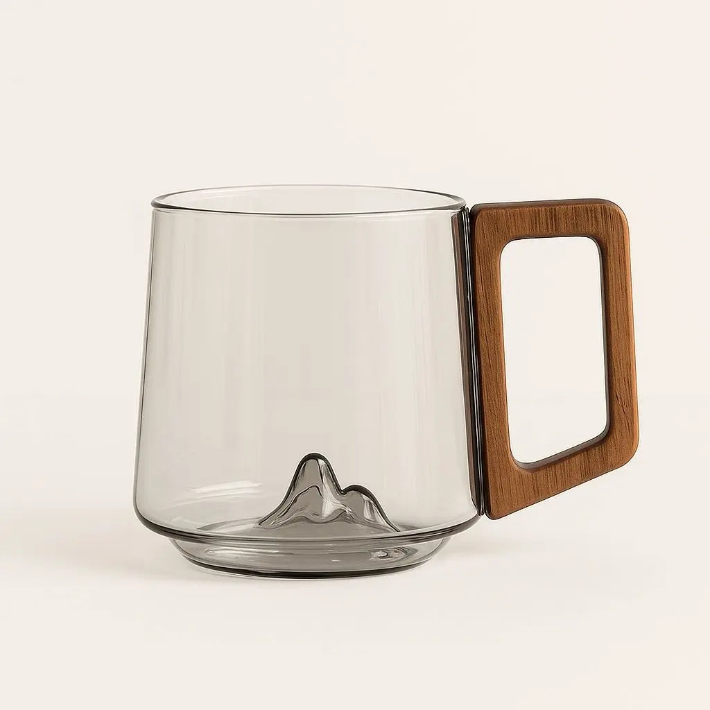 Glazen Mok Met Sculpturale Basis En Dagelijks Warm En Koud Drinkcomfort