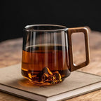 Glazen Mok Met Sculpturale Basis En Dagelijks Warm En Koud Drinkcomfort
