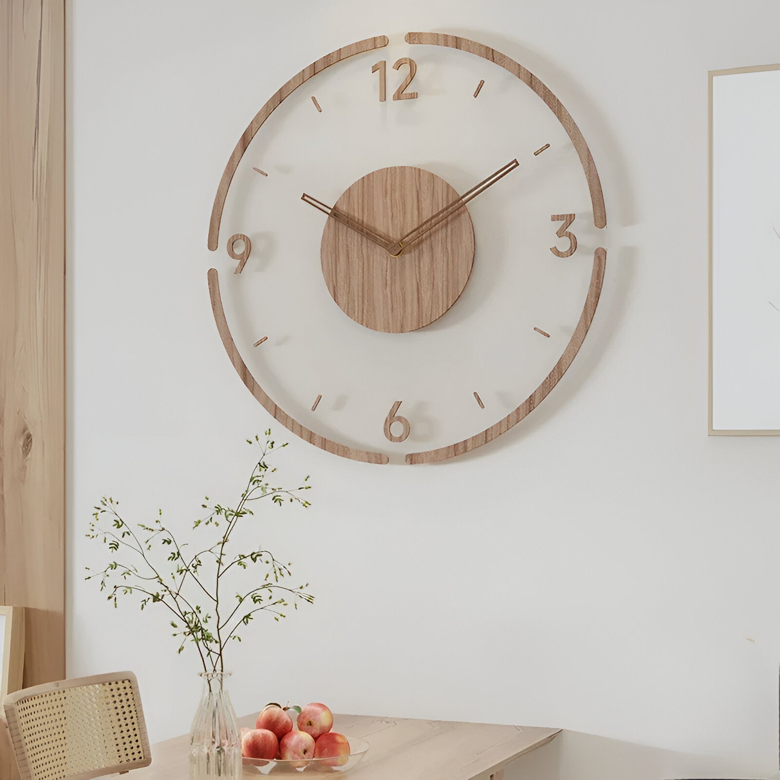 Houten Wandklok met Stil Uurwerk voor Moderne Interieurs