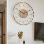 Houten Wandklok met Stil Uurwerk voor Moderne Interieurs
