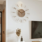 Houten Wandklok met Stil Uurwerk voor Moderne Interieurs