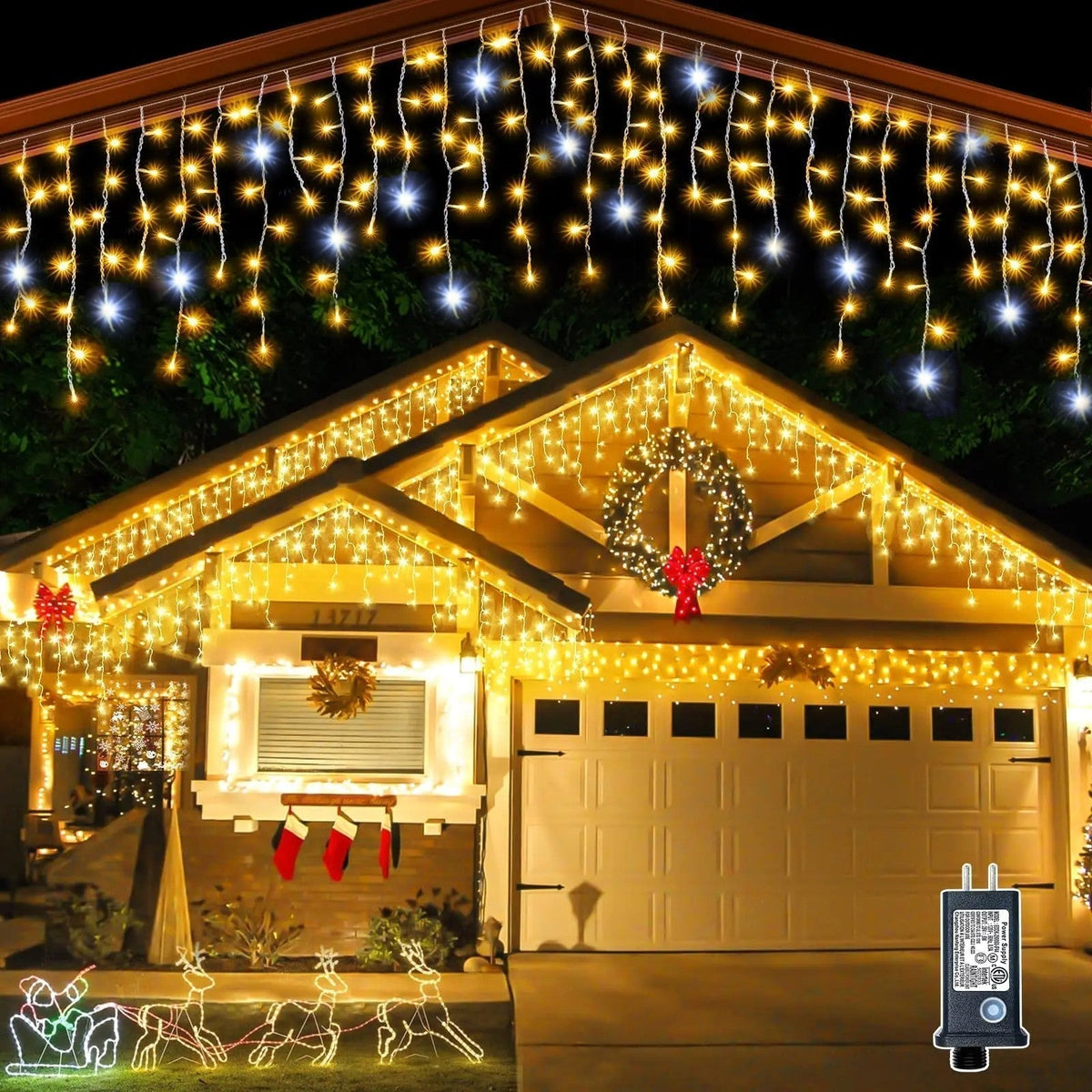 LED Lichtgordijn Voor Feestelijke Buitendecoratie Met Sprankelend Effect
