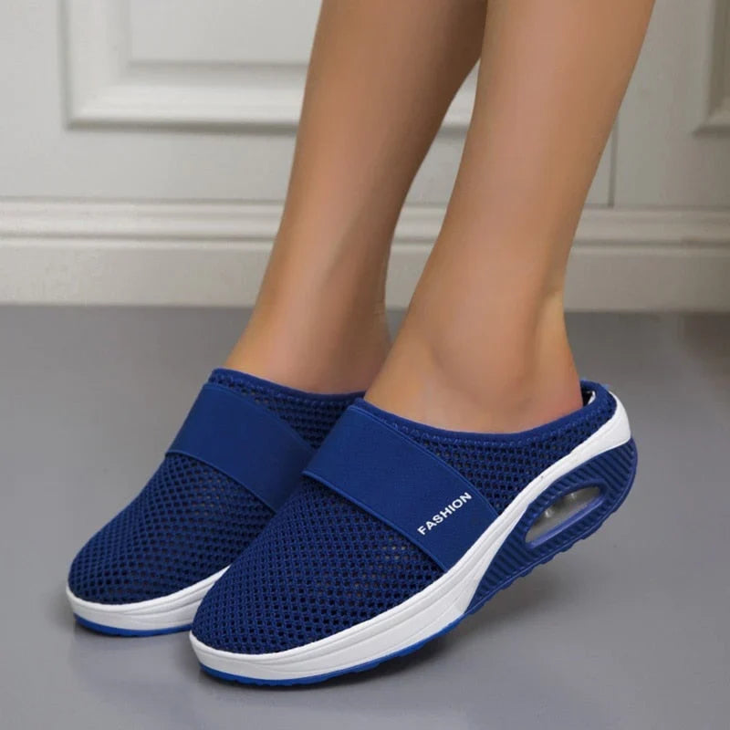 Dames schoenen met luchtkussen zool en ronde teen