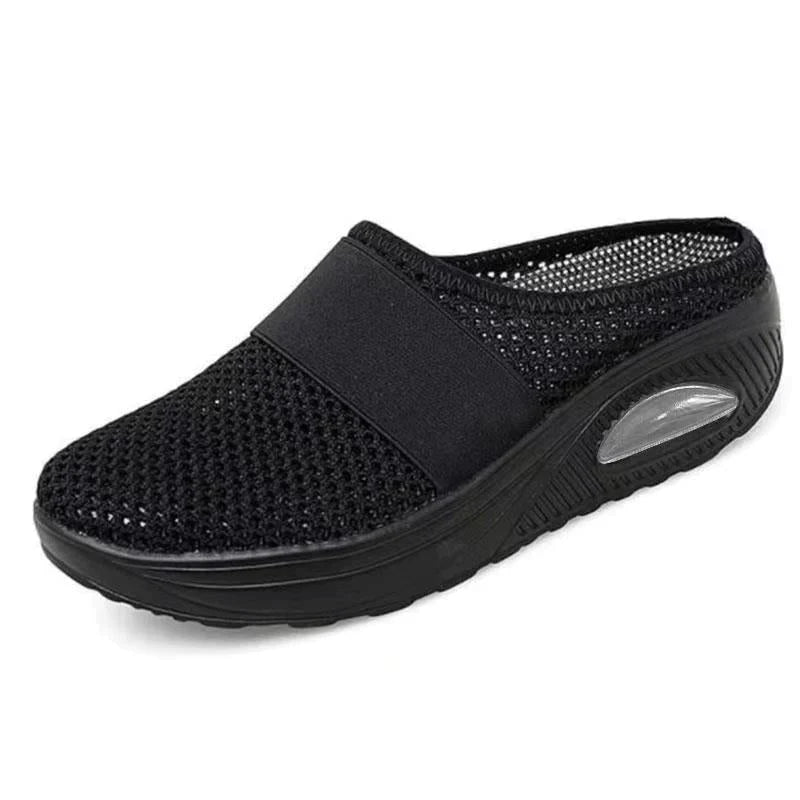 Dames schoenen met luchtkussen zool en ronde teen