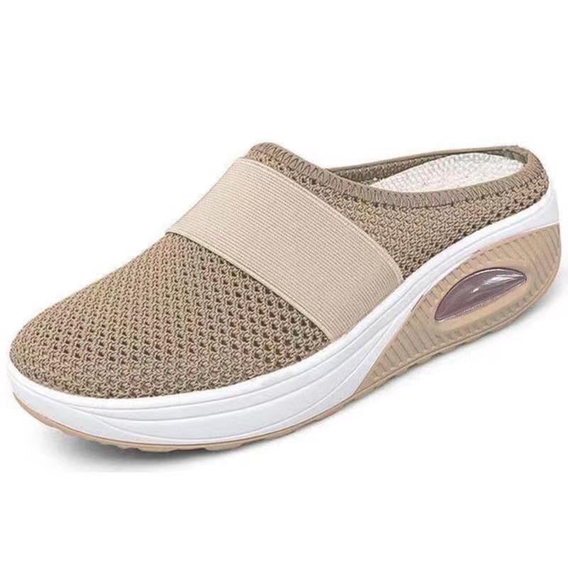 Dames schoenen met luchtkussen zool en ronde teen