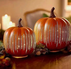 Pompoenlamp met LED-Licht en Timer voor Herfst- en Halloweendecoratie