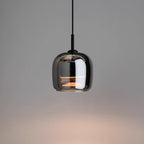 Hanglamp met afgeronde glazen kap uitvoering