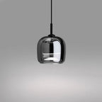 Hanglamp met afgeronde glazen kap uitvoering