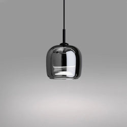 Hanglamp met afgeronde glazen kap uitvoering