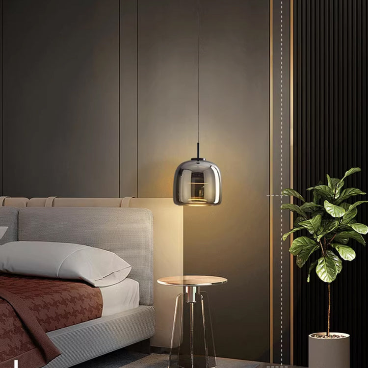 Hanglamp met afgeronde glazen kap uitvoering
