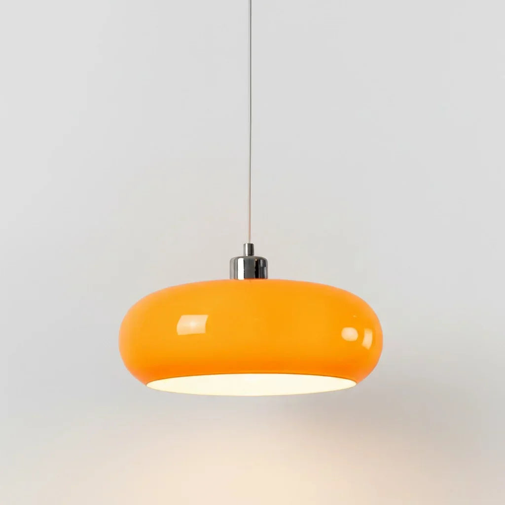 Hanglamp met cilindrische glazen kap ontwerp