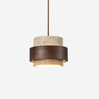Hanglamp met cilindrische kap en contrasterende band