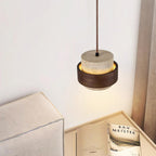 Hanglamp met cilindrische kap en contrasterende band