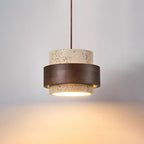 Hanglamp met cilindrische kap en contrasterende band