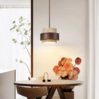 Hanglamp met cilindrische kap en contrasterende band