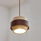 Hanglamp met cilindrische kap en contrasterende band