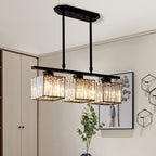 Hanglamp met glazen rechthoekige kap ontwerp