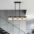 Hanglamp met glazen rechthoekige kap ontwerp