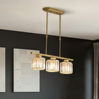 Hanglamp met glazen rechthoekige kap ontwerp