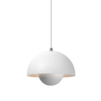 Hanglamp met halfronde kap en één lichtpunt