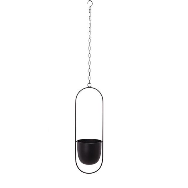 Hangplanter met metalen ringstructuur vorm